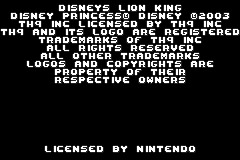 Screenshot from 2 Games in 1 - Disney Princesse + Le Roi Lion (France) (Fr+En,Fr,De,Es,It,Nl,Sv,Da)