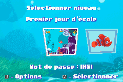 Screenshot from 2 Games in 1 - Finding Nemo + Finding Nemo - The Continuing Adventures (Europe) (Fr,Nl+Fr,De,Nl)