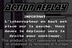 Screenshot from Action Replay (Europe) (En,Fr,De,It) (v3.3) (Unl)