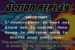 Screenshot from Action Replay GBX (France) (Unl)