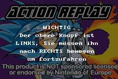 Screenshot from Action Replay GBX (Germany) (Unl)