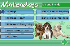 Screenshot from Dog Trainer (Europe) (DS Cheat Cartridge) (Unl)