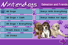 Screenshot from Dog Trainer 2 (Europe) (DS Cheat Cartridge) (Unl)