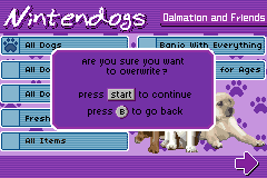 Screenshot from Dog Trainer 2 (Europe) (DS Cheat Cartridge) (Unl)