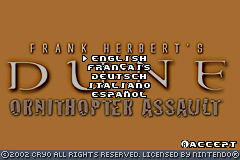 Screenshot from Frank Herbert's Dune - Ornithopter Assault (Europe) (En,Fr,De,Es,It) (Proto)