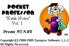 Screenshot from Pocket Professor - Kwik Notes - Volume One (USA)