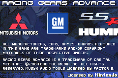 Screenshot from Racing Gears Advance (Europe) (En,Fr,De,Es,It)