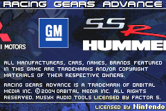 Screenshot from Racing Gears Advance (Europe) (En,Fr,De,Es,It)