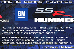 Screenshot from Racing Gears Advance (Europe) (En,Fr,De,Es,It)