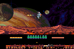 Screenshot from Super Dropzone - Intergalactic Rescue Mission (Europe)