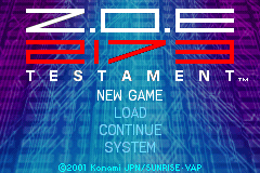Screenshot from Z.O.E. 2173 - Testament (Japan)