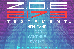 Screenshot from Z.O.E. 2173 - Testament (Japan)